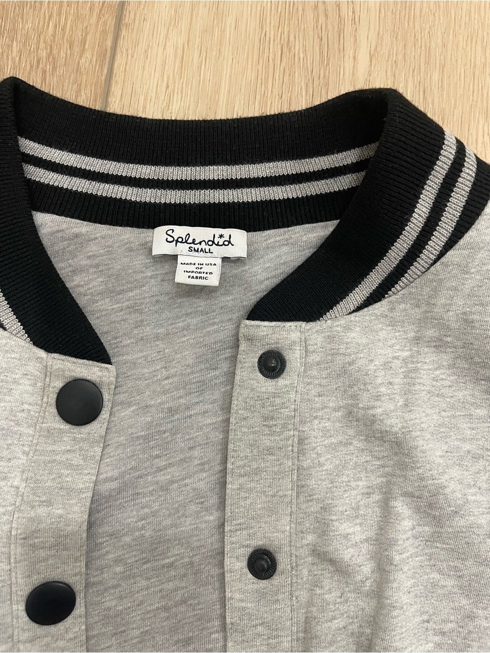 Splendid Gray and Black Bomber Jacket - Picture 3 of 4